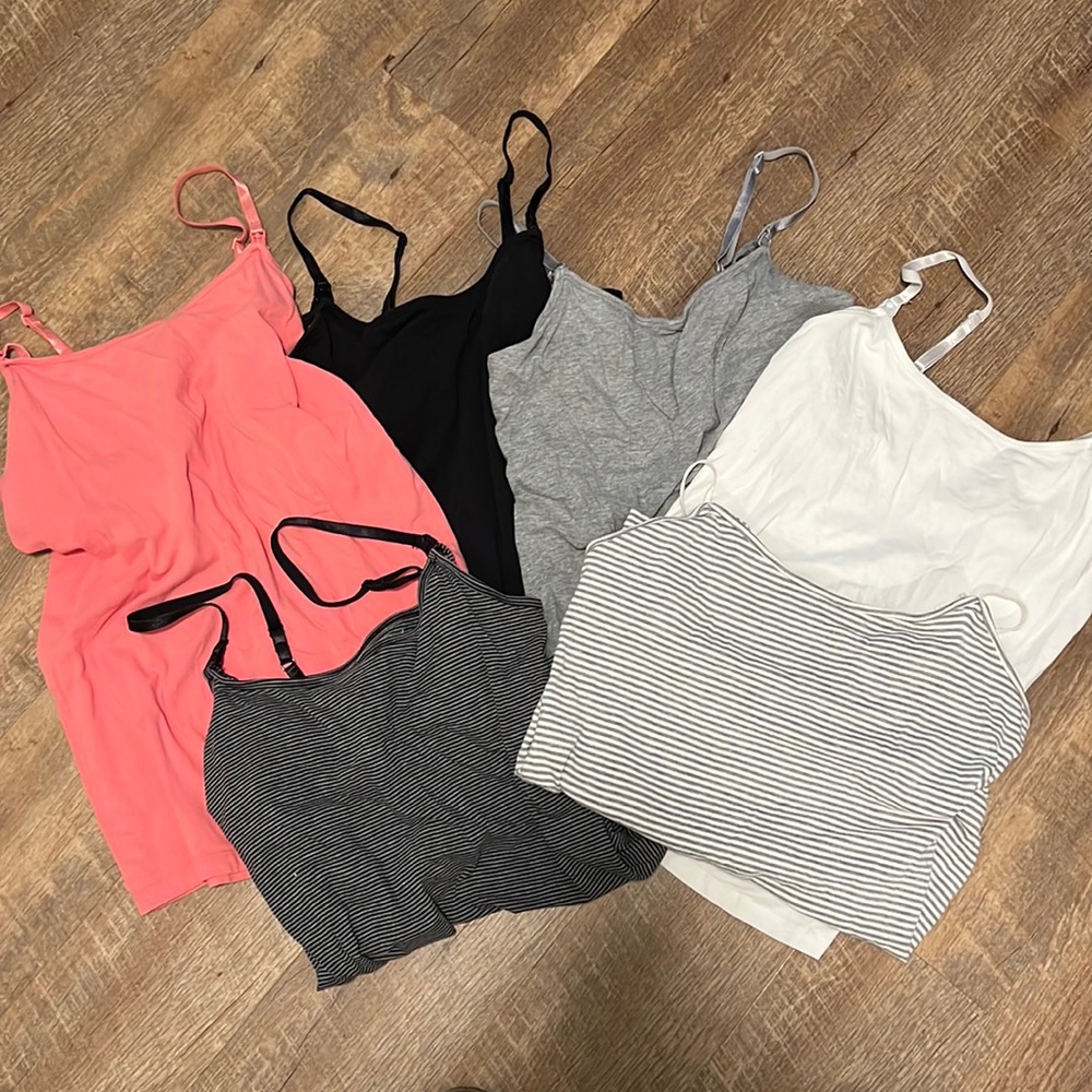 Motherhood Maternity Nursing tanks set of 6
